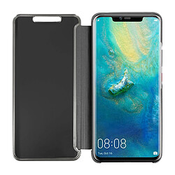 Avizar Housse Huawei Mate 20 Pro Étui Folio Miroir Clapet translucide Stand Vidéo Noir pas cher