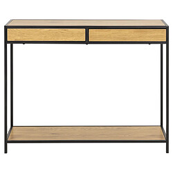 Acheter Toilinux Table console avec 2 tiroirs et 1 étagère en MDF et métal - Noir et beige