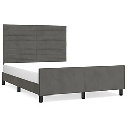 Maison Chic Lit adulte - Cadre Structure de lit avec tête de lit Contemporain Gris foncé 140x200 cm Velours -MN26747