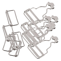 Lot de 6 attaches salines clips / bretelles pour bretelles 3.2cm argent