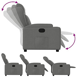 Avis vidaXL Fauteuil inclinable Gris foncé Tissu