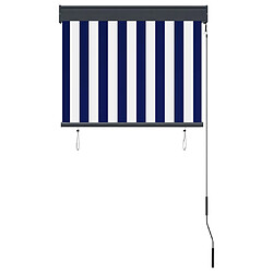 Avis vidaXL Store roulant d'extérieur 80x250 cm Bleu et blanc