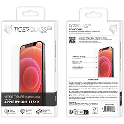 Tiger Verre Trempé pour iPhone 11/XR Anti-rayures et Anti-bulles avec Applicateur Transparent