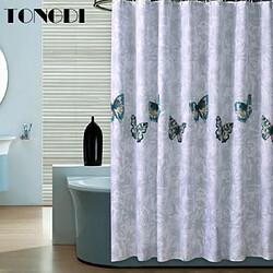 Universal Rideau de douche papillon imperméable mode éco-ami séchage rapide imprimé pur polyester de salle de bains (120 * 200cm)