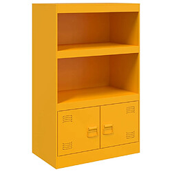 vidaXL Buffet jaune moutarde 67x39x107 cm acier