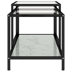 Avis vidaXL Tables à thé 2 pcs Verre trempé Blanc