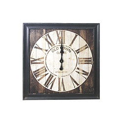 Aubry Gaspard Horloge carrée en bois vintage. Horloge carrée en bois vintage