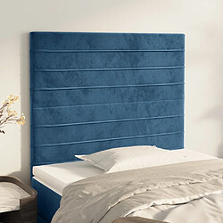 Maison Chic Lot de 2 Têtes de lit design Bleu pour chambre - Décoration de lit foncé 80x5x78/88 cm Velours -MN91650