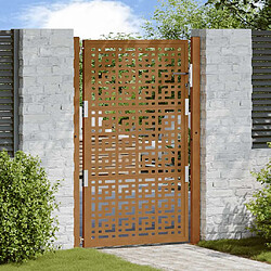 vidaXL Porte de jardin acier résistant aux intempéries design croisé