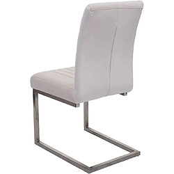 Decoshop26 Lot de 2 chaises de salle à manger chaise de conférence en acier inoxydable brossé velours crème CDS04483 pas cher