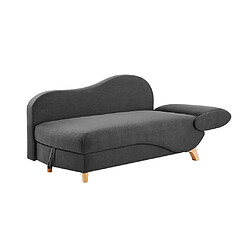 Vente-Unique Méridienne gauche convertible en tissu anthracite avec coffre de rangement PENELOPE pas cher