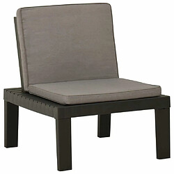 Avis Maison Chic Lot de 2 Chaises de salon de jardin avec coussins - Fauteuil d'extérieur Plastique Gris -MN48257