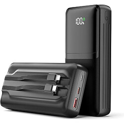 SANAG Batterie Externe 27000Mah, 22.5W Power Bank Charge Rapide, Usb C Output & Input Portable Chargeur, Powerbank Avec Câbles Intégrés & Led Display Compatible Avec Iphone Samsung Téléphone Tablet