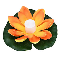 Acheter Imperméable Sans Flamme Flottant LED Lotus Lumières Piscine Décoration Orange 18cm