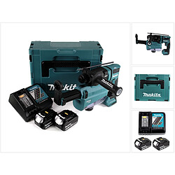 Makita DHR 182 RWTJ Perforateur-Burineur sans fil 18V 1,7J SDS-plus Brushless + 2x Batteries 5,0Ah + Chargeur + Extracteur de poussière + Coffret Makita Makapac