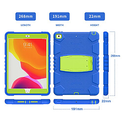 Coque en TPU + Silicone Résistant aux impacts avec béquille Bleu Classique pour votre Apple iPad 10.2 (2019)/(2020)