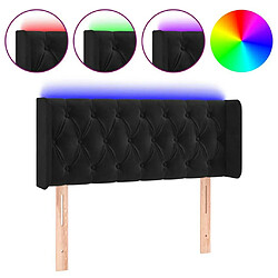 Maison Chic Tête de lit scandinave à LED,meuble de chambre Noir 93x16x78/88 cm Velours -MN82685