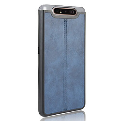 Avis Wewoo Coque Pour Galaxy A80 / A90 antichoc couture peau de vache motif PC + PU + TPU bleu