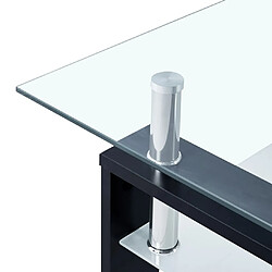 Avis vidaXL Table basse Noir et transparent 95x55x40 cm Verre trempé