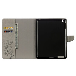 Acheter Wewoo Smart Cover gris pour iPad 4 fleurs pressées motif papillon flip horizontal PU étui en cuir avec boucle magnétique et titulaire fentes cartes porte-monnaie