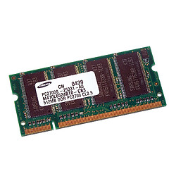 512Mo RAM PC Portable SODIMM Samsung M470L6524BT0-CB3 DDR1 PC-2700 333MHz · Occasion 