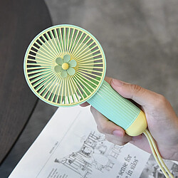 (Vert) Mini Ventilateur Lame En Plastique Design Fleur Fraîche Chargement Usb Portable Et Léger