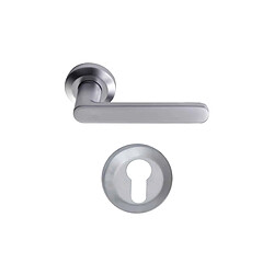 Pack poignée et rosace de porte Aluminium - Metro - Finition Chrome perle