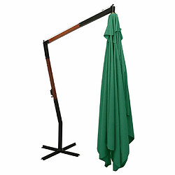 Acheter Maison Chic Parasol Jardin | Parasol en porte-à-faux avec mat en bois 400x300 cm Vert - GKD91107