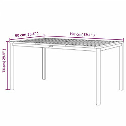 vidaXL Ensemble à manger d'extérieur 3 pcs et coussins Acacia solide pas cher