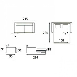 Acheter Inside 75 Canapé lit 3-4 places MASTER convertible EXPRESS 160 cm Tweed Cross noir MATELAS 18 CM INCLUS