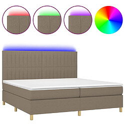 Sommier à lattes,Cadre à lattes de lit et matelas et LED pour Adulte Taupe 200x200cm Tissu -MN25162