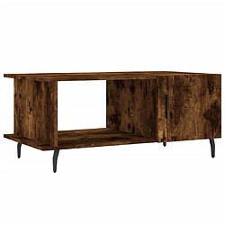 Maison Chic Table basse,Table Console Table d'appoint, Table pour salon chêne fumé 90x50x40 cm bois d'ingénierie -MN69876