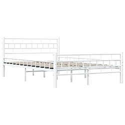 Avis vidaXL Cadre de lit sans matelas blanc métal 140x200 cm