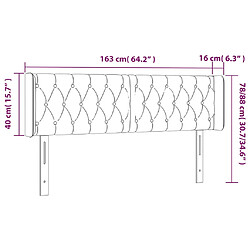 vidaXL Tête de lit à LED Taupe 163x16x78/88 cm Tissu pas cher