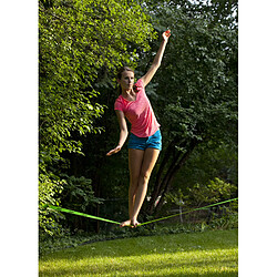 Avis Slackers Slackline Classic 15m, avec sangle d'apprentissage supplémentaire, idéal pour la motricité des enfants.