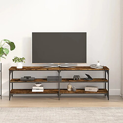 Avis Maison Chic Meuble TV scandinave - Banc TV pour salon chêne fumé 160x30x50 cm bois d'ingénierie -MN55208