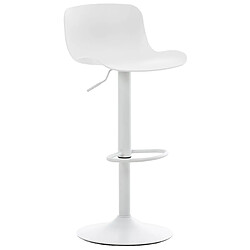 Decoshop26 Lot de 4 tabourets de bar hauteur réglable et siège pivotant avec siège en plastique blanc métal blanc 10_0004491