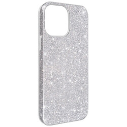 Avizar Coque iPhone 13 Mini Paillette Amovible Silicone Semi-rigide argent