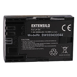 Vhbw EXTENSILO Batterie compatible avec Canon EOS 6D Mark II, 70D, 5DS R, 6D, 7D, 60Da, 60D appareil photo, reflex numérique (2000mAh, 7,4V, Li-ion)