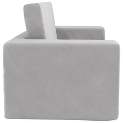 Maison Chic Canapé-lit convertible 2 places, Clic-Clac pour enfants gris clair peluche douce -GKD56415 pas cher