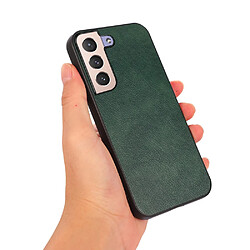 Coque en TPU + PU texture litchi, anti-rayures vert pour votre Samsung Galaxy S22 5G