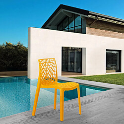 22 Chaises Gruvyer Grand Soleil nid d'abeille colorées promo prix stock, Couleur: Jaune