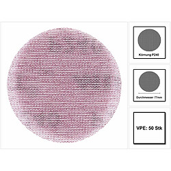 Mirka ABRANET Disque abrasif pour ponçage Grip - Ø 77mm P240 - 50 pièces. ( 5420305025 )