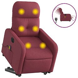 vidaXL Fauteuil inclinable de massage électrique Rouge bordeaux Tissu