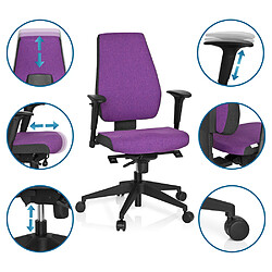 Avis Siège de bureau / Siège pivotant PRO-TEC 500 tissu gris foncé/mauve hjh OFFICE