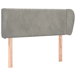 vidaXL Tête de lit avec oreilles Gris clair 103x23x78/88 cm Velours