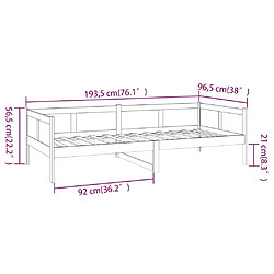 vidaXL Lit de jour sans matelas bois de pin massif 90x190 cm pas cher