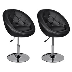 vidaXL Tabourets de bar lot de 2 noir similicuir