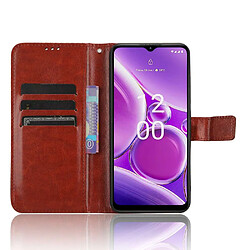 Htdmobiles Housse pour Nokia G22 / G42 5G - etui coque pochette portefeuille + verre trempe - MARRON