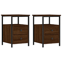 Maison Chic Lot de 2 Tables de chevet - Tables de Nuit chêne marron 34x35,5x50cm bois ingénierie